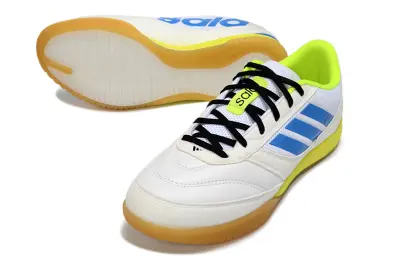 Adidas Top Sala Competition 2 IC Futsal Indoor Soccer Shoes - White/Sky Blue/Neon Green