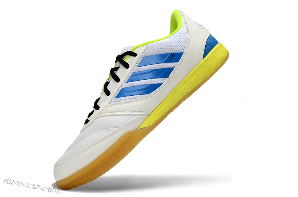 Adidas Top Sala Competition 2 IC Futsal Indoor Soccer Shoes - White/Sky Blue/Neon Green