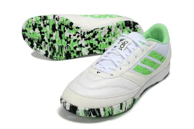 Adidas Top Sala Competition 2 IC Futsal Indoor Soccer Shoes - White/Neon Green/Black Camouflage