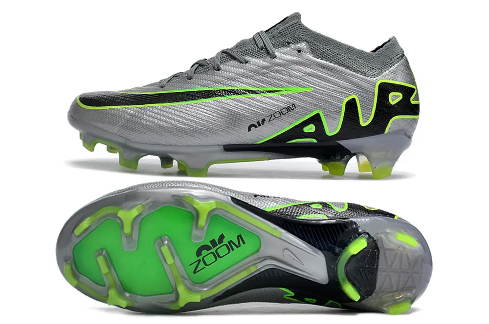 Nike Air Zoom Mercurial Vapor 15 Elite FG - Silver/Neon Green/Black