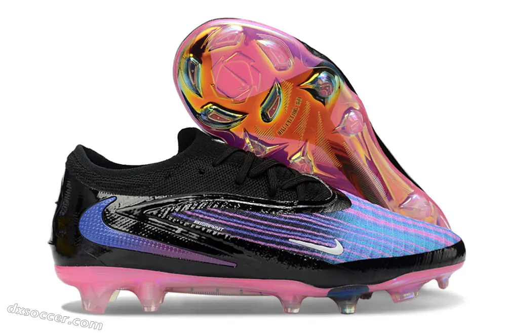 Nike Phantom GX 2 Elite FG Firm Ground Soccer Cleats - Black/Electric Blue/Fuchsia Pink