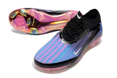 Nike Phantom GX 2 Elite FG Firm Ground Soccer Cleats - Black/Electric Blue/Fuchsia Pink