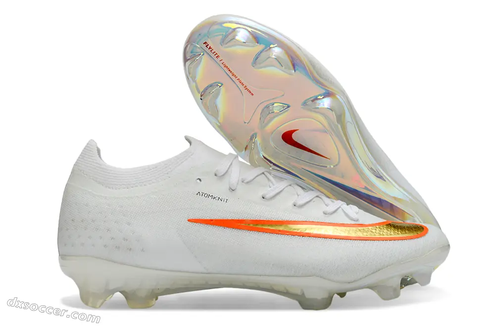 Nike Air Zoom Mercurial Vapor 17 Elite FG Firm Ground Soccer Cleats - White/Vibrant Orange/Metallic Gold