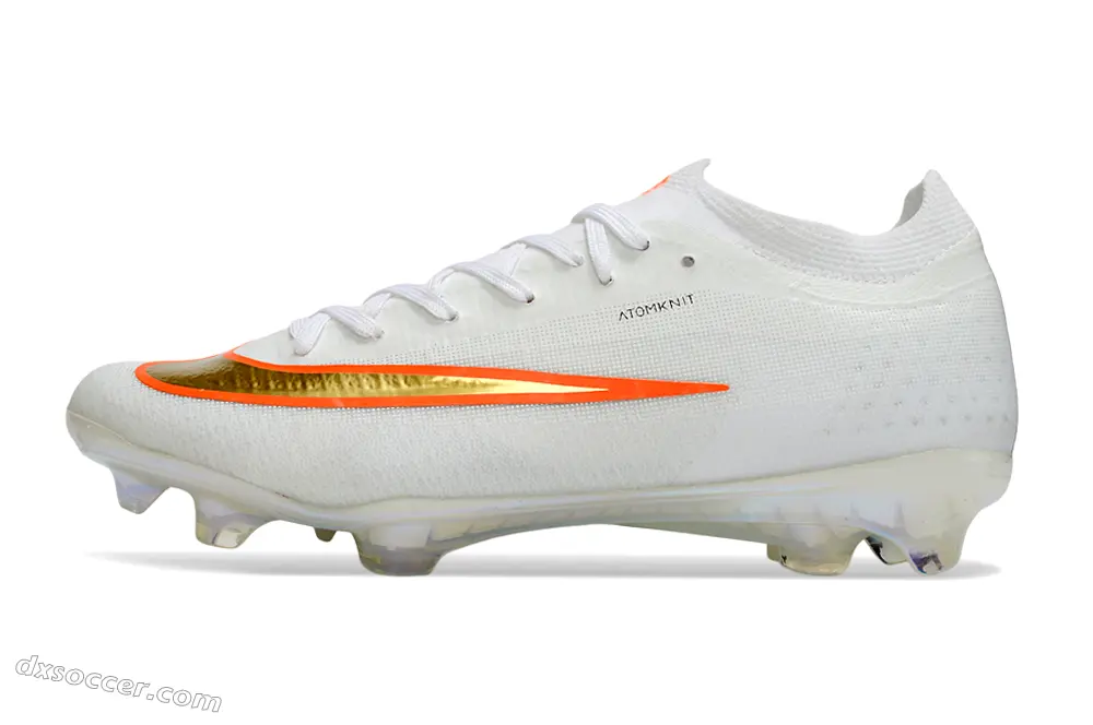 Nike Air Zoom Mercurial Vapor 17 Elite FG Firm Ground Soccer Cleats - White/Vibrant Orange/Metallic Gold