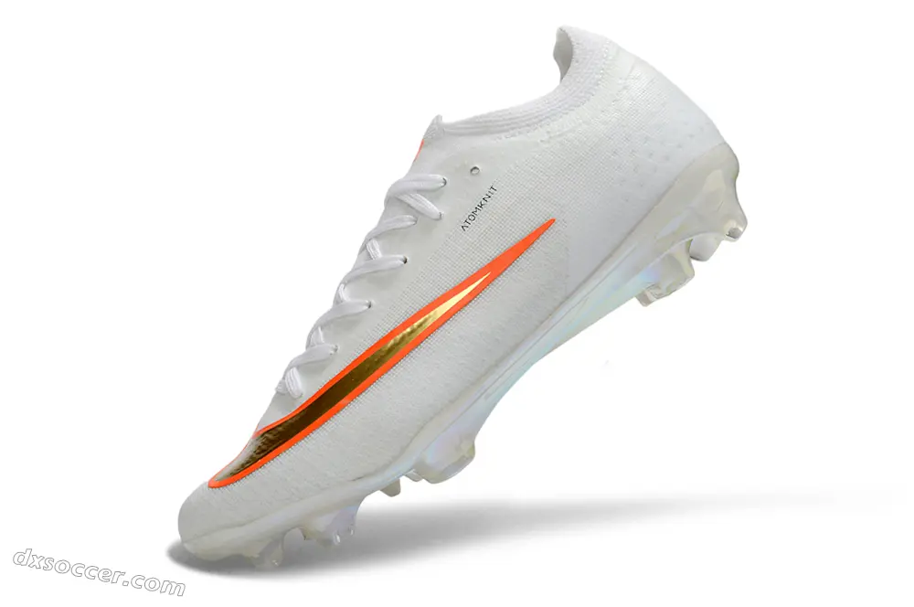 Nike Air Zoom Mercurial Vapor 17 Elite FG Firm Ground Soccer Cleats - White/Vibrant Orange/Metallic Gold