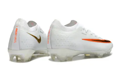 Nike Air Zoom Mercurial Vapor 17 Elite FG Firm Ground Soccer Cleats - White/Vibrant Orange/Metallic Gold