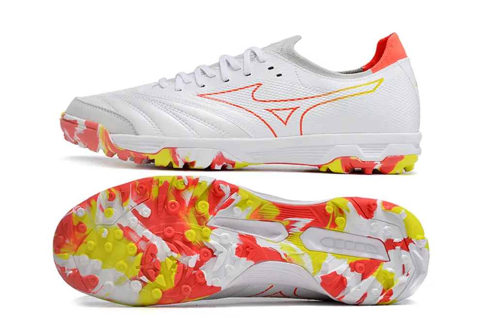 Mizuno Morelia Neo Sala Beta TF - White/Flame Red/Sunshine Yellow