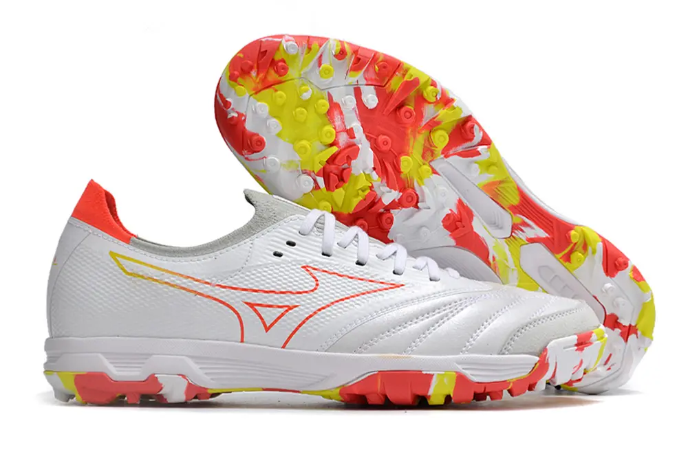 Mizuno Morelia Neo Sala Beta TF - White/Flame Red/Sunshine Yellow