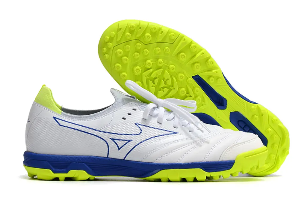 Mizuno Morelia Neo Sala Beta TF - White/Electric Blue/Lime Green
