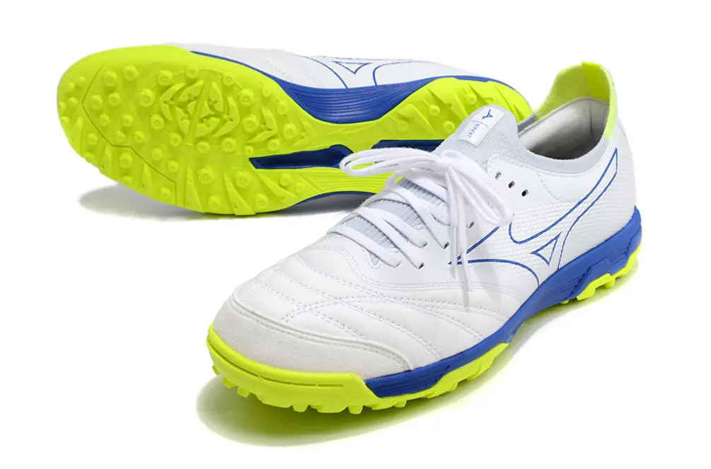 Mizuno Morelia Neo Sala Beta TF - White/Electric Blue/Lime Green