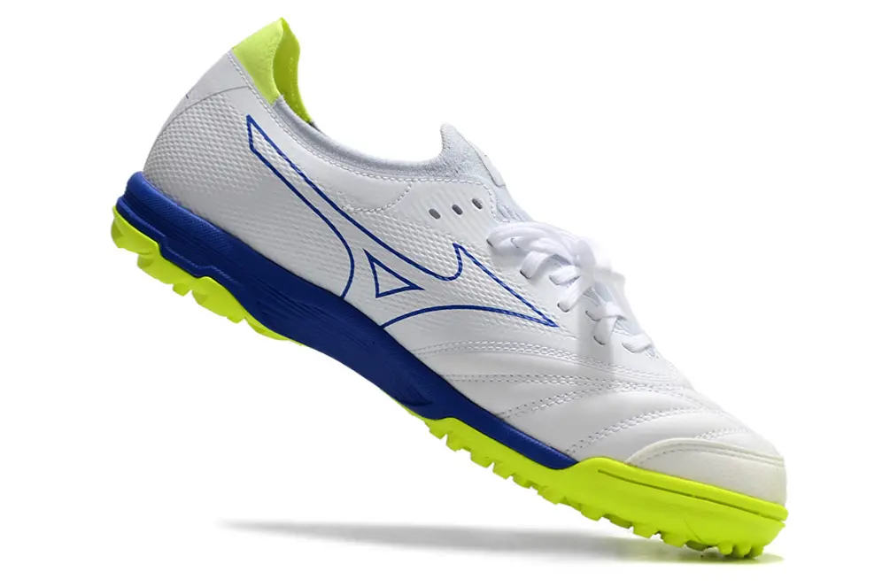 Mizuno Morelia Neo Sala Beta TF - White/Electric Blue/Lime Green
