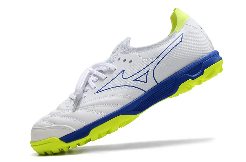 Mizuno Morelia Neo Sala Beta TF - White/Electric Blue/Lime Green