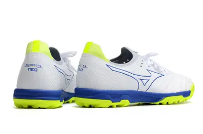 Mizuno Morelia Neo Sala Beta TF - White/Electric Blue/Lime Green