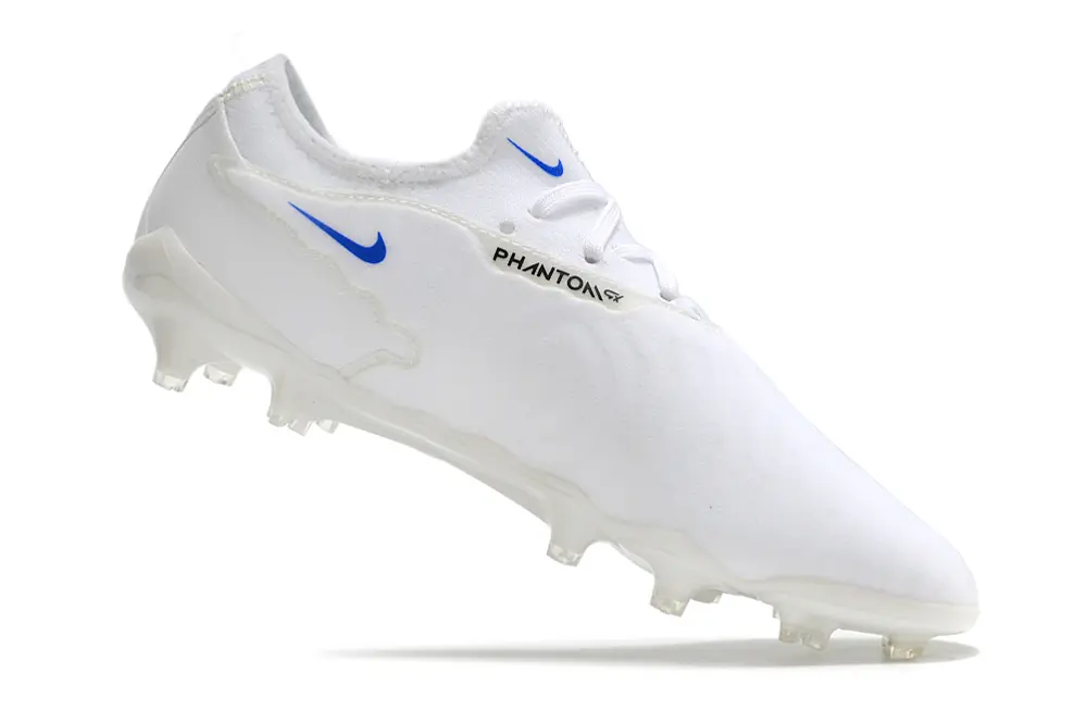Nike Phantom GX Pro FG - White/Golden Accent/Blue Detailing
