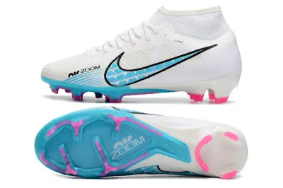 Nike Air Zoom Mercurial Superfly 9 Academy FG - White/Aqua Blue/Pink Fusion