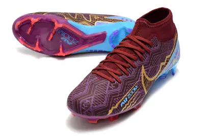 Nike Air Zoom Mercurial Superfly 9 Academy FG - Maroon/Vibrant Gold/Blue Splash