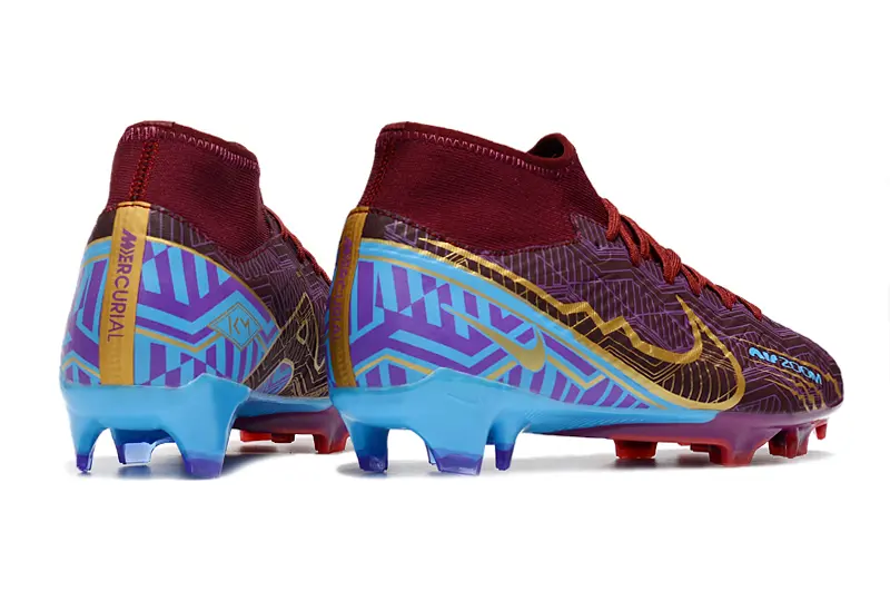 Nike Air Zoom Mercurial Superfly 9 Academy FG - Maroon/Vibrant Gold/Blue Splash