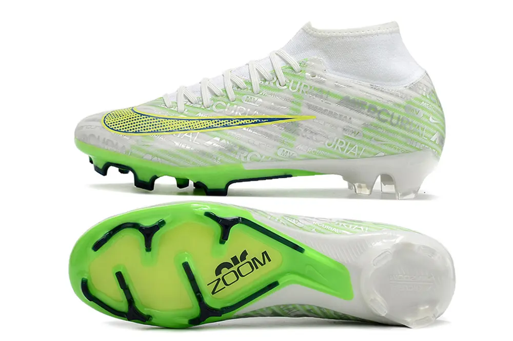 Nike Air Zoom Mercurial Superfly 9 Academy FG - White/Neon Green/Blue