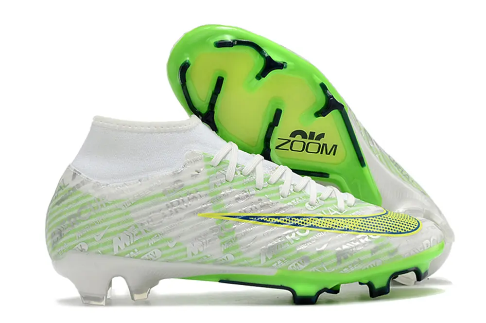 Nike Air Zoom Mercurial Superfly 9 Academy FG - White/Neon Green/Blue