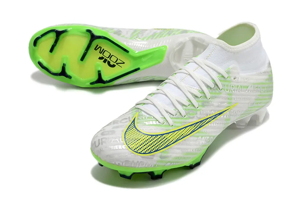 Nike Air Zoom Mercurial Superfly 9 Academy FG - White/Neon Green/Blue