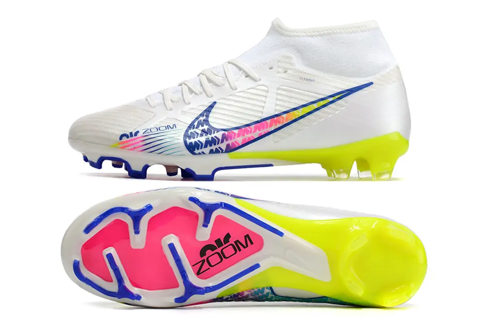 Nike Air Zoom Mercurial Superfly 9 Academy FG - White/Fluorescent Yellow/Pink Fusion