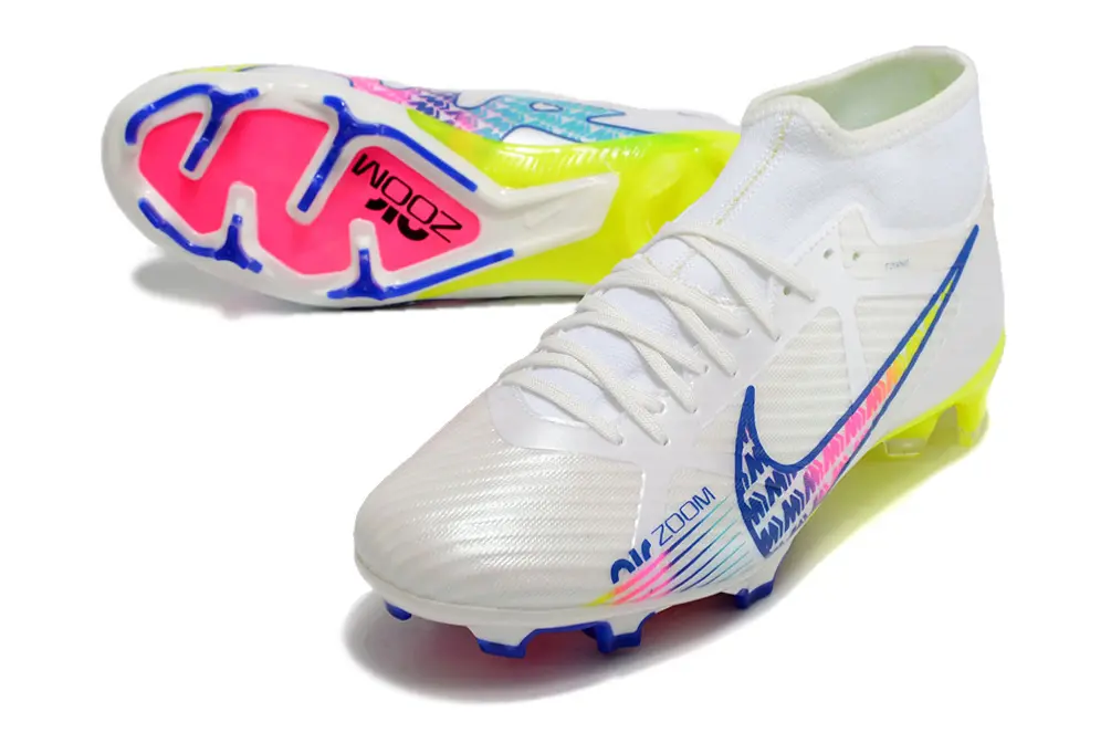 Nike Air Zoom Mercurial Superfly 9 Academy FG - White/Fluorescent Yellow/Pink Fusion