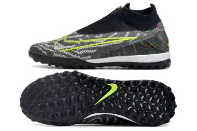 Nike Phantom GX Elite DF TF - Black/Lime Green/Gray Pattern