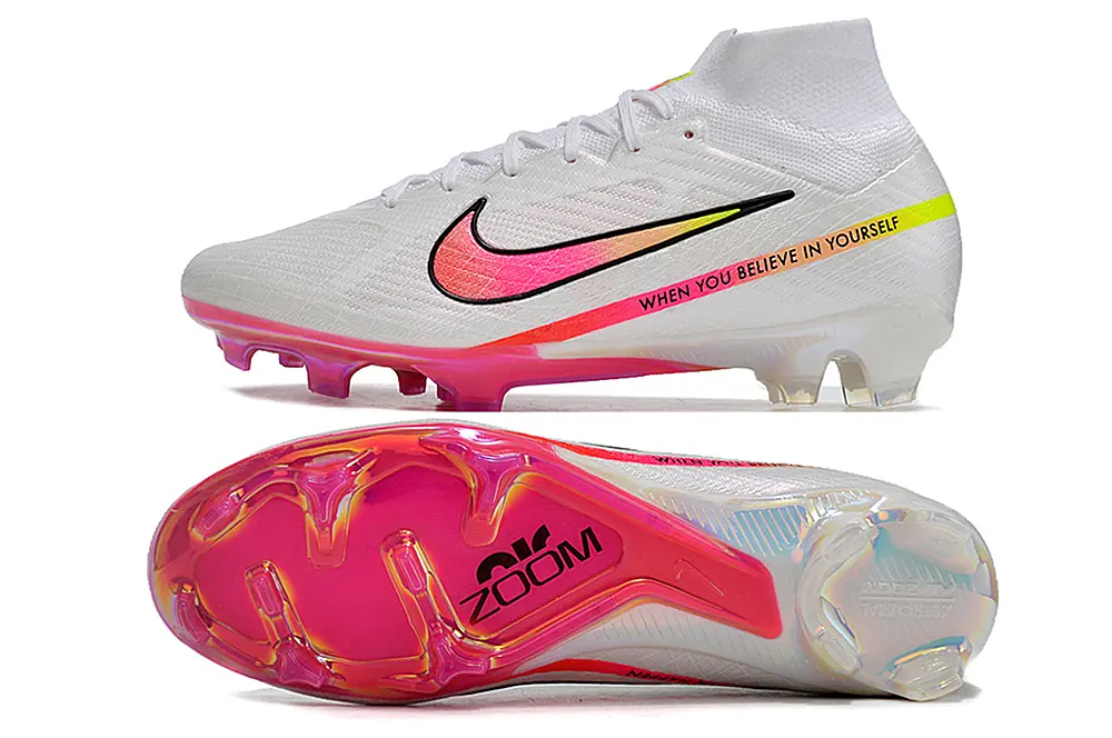 Nike Air Zoom Mercurial Superfly 9 Elite FG - White/Vibrant Pink/Neon Yellow