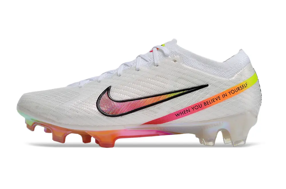 Nike Air Zoom Mercurial Vapor 15 Elite FG - White/Rainbow Fusion/Neon Reflection
