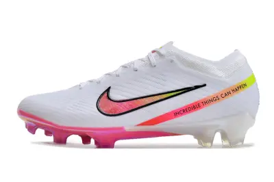 Nike Air Zoom Mercurial Vapor 15 Elite FG - White/Neon Pink/Chartreuse Yellow