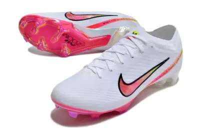 Nike Air Zoom Mercurial Vapor 15 Elite FG - White/Neon Pink/Chartreuse Yellow