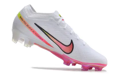 Nike Air Zoom Mercurial Vapor 15 Elite FG - White/Neon Pink/Chartreuse Yellow