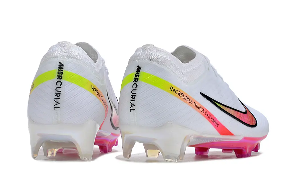 Nike Air Zoom Mercurial Vapor 15 Elite FG - White/Neon Pink/Chartreuse Yellow