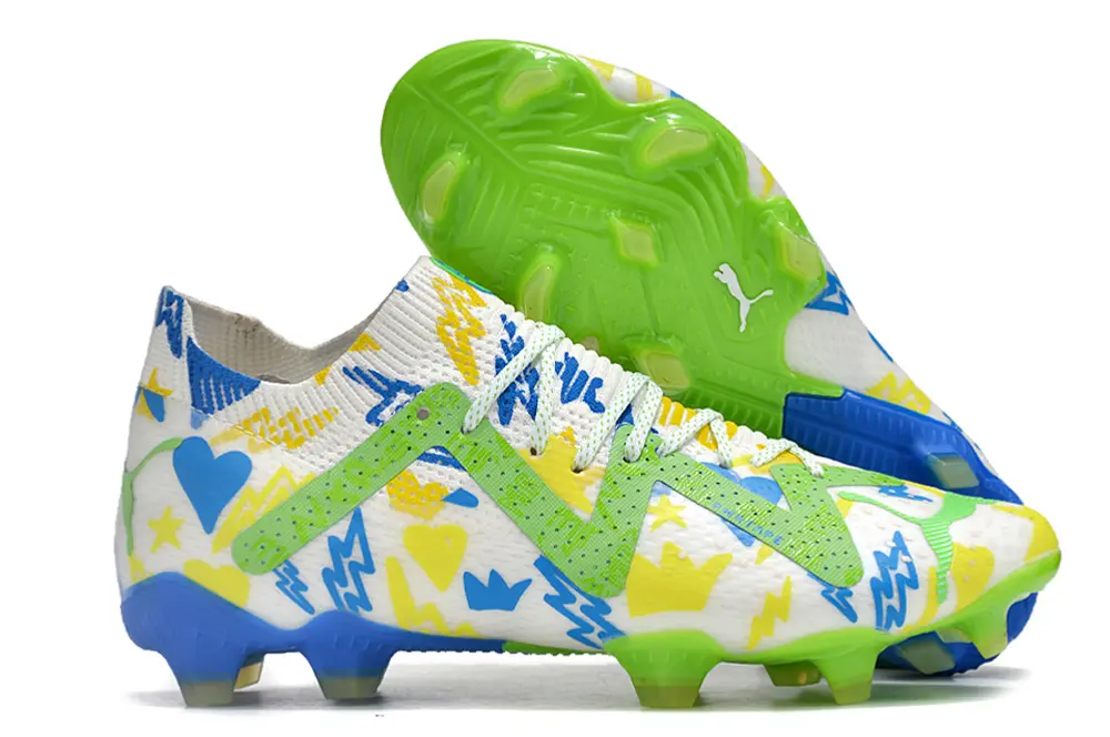 Neymar x Puma Future Ultimate FG - White/Vibrant Green/Blue Sky