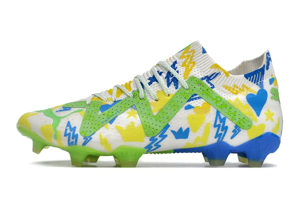 Neymar x Puma Future Ultimate FG - White/Vibrant Green/Blue Sky