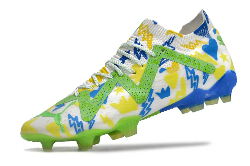 Neymar x Puma Future Ultimate FG - White/Vibrant Green/Blue Sky