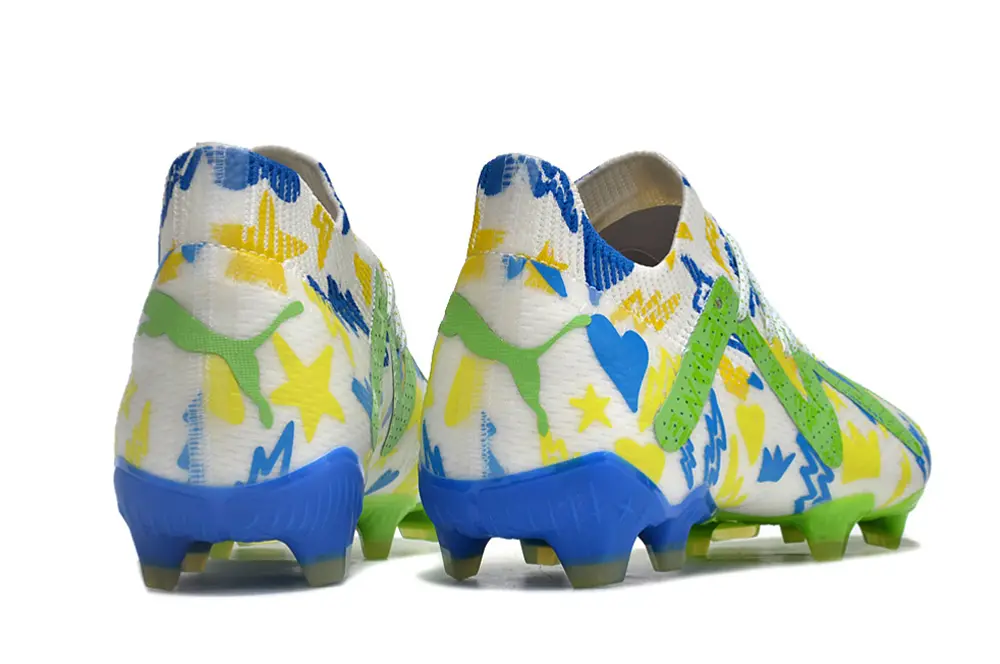 Neymar x Puma Future Ultimate FG - White/Vibrant Green/Blue Sky