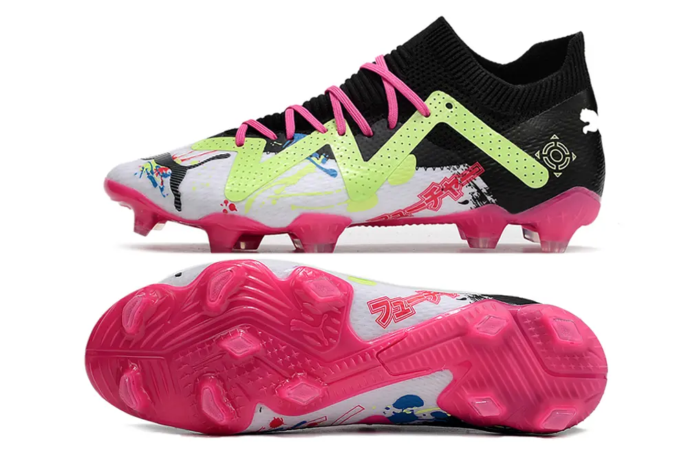 PowerCat x Puma Future Ultimate FG - White/Neon Pink/Lime Green