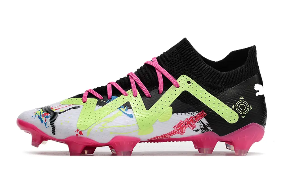 PowerCat x Puma Future Ultimate FG - White/Neon Pink/Lime Green