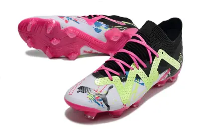 PowerCat x Puma Future Ultimate FG - White/Neon Pink/Lime Green