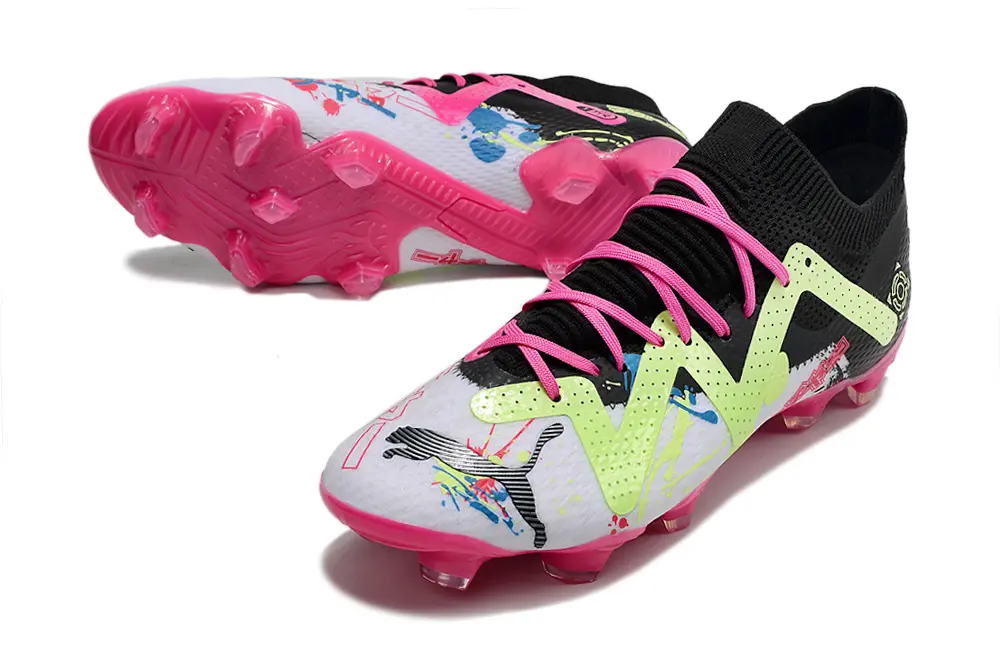 PowerCat x Puma Future Ultimate FG - White/Neon Pink/Lime Green