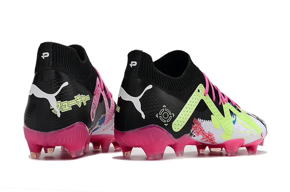 PowerCat x Puma Future Ultimate FG - White/Neon Pink/Lime Green