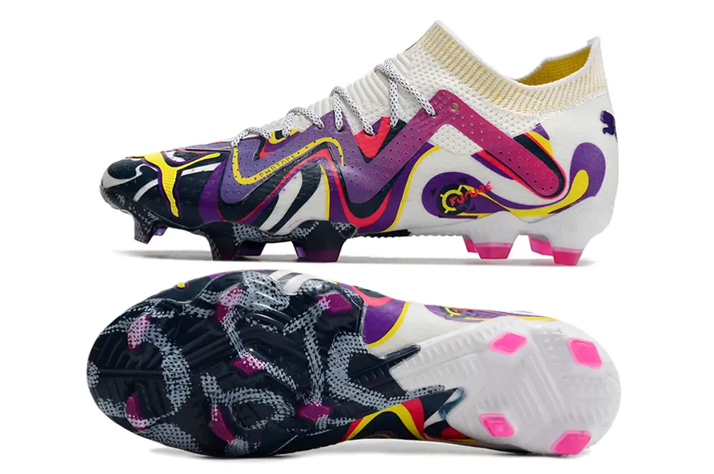 Neymar x Puma Future Ultimate FG - White/Vibrant Purple/Neon Pink