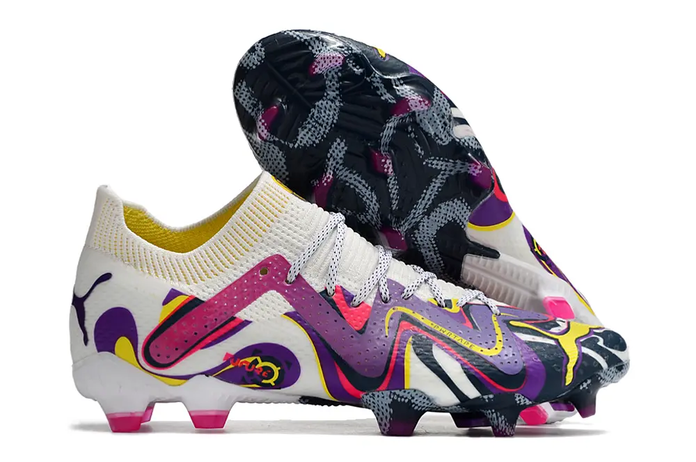 Neymar x Puma Future Ultimate FG - White/Vibrant Purple/Neon Pink