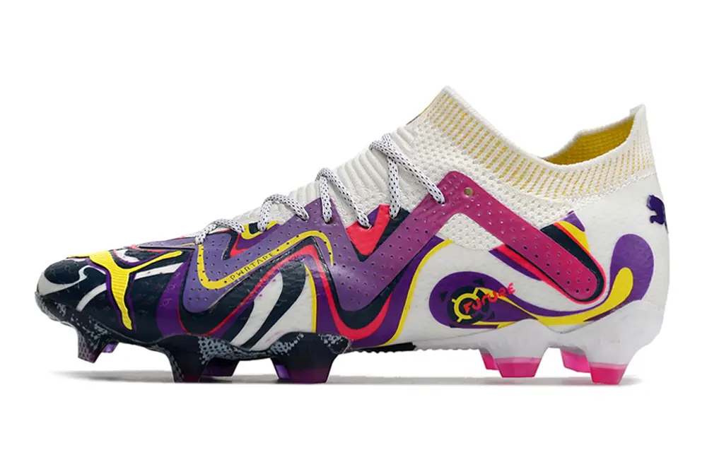 Neymar x Puma Future Ultimate FG - White/Vibrant Purple/Neon Pink