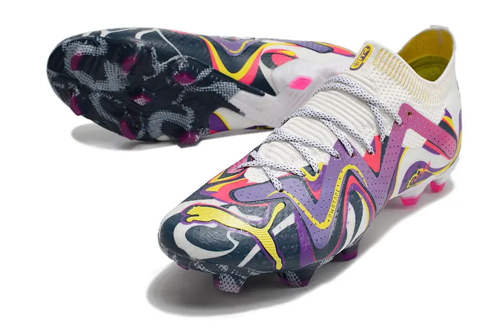 Neymar x Puma Future Ultimate FG - White/Vibrant Purple/Neon Pink