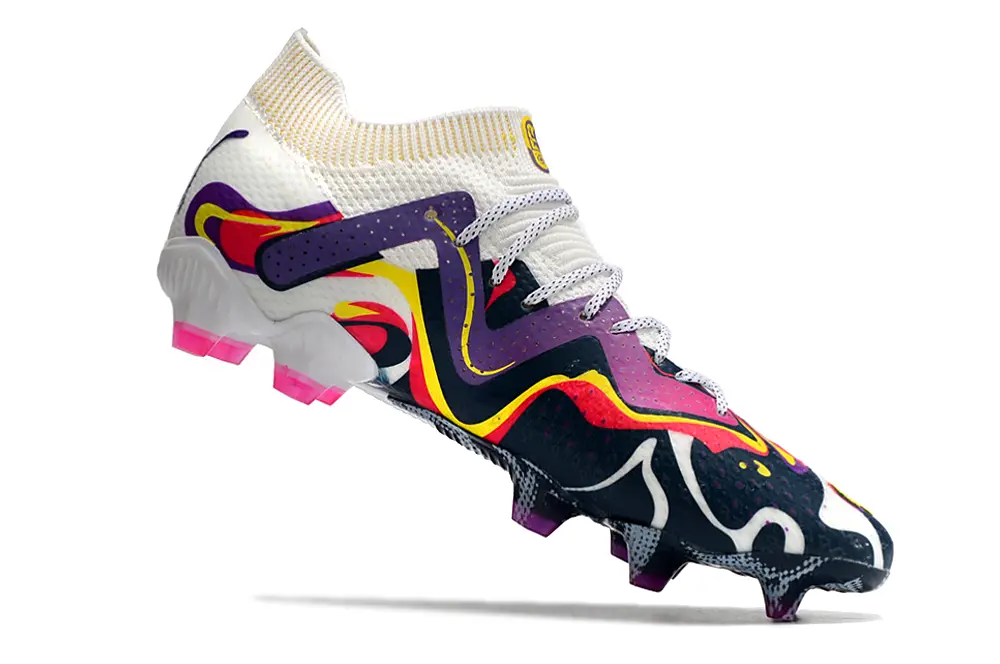 Neymar x Puma Future Ultimate FG - White/Vibrant Purple/Neon Pink