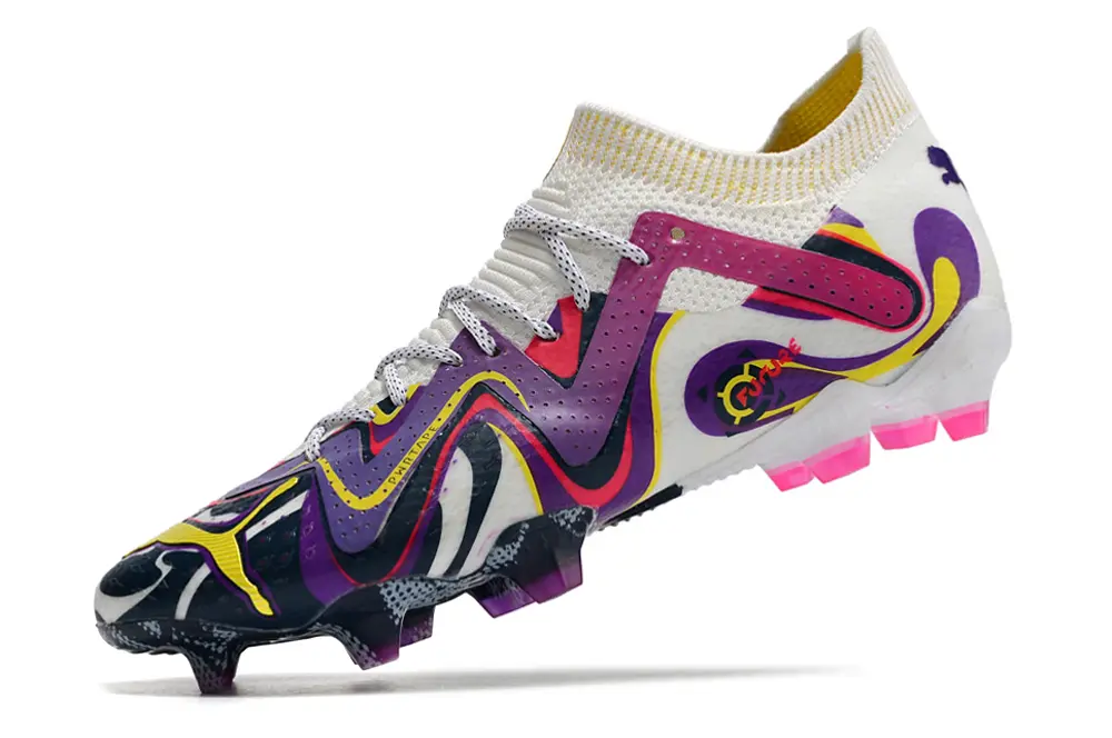 Neymar x Puma Future Ultimate FG - White/Vibrant Purple/Neon Pink