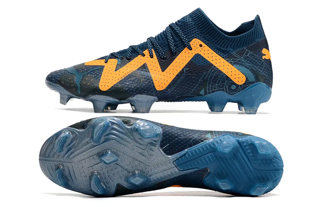 Puma Future Ultimate FG - Navy/Electric Orange/Light Blue