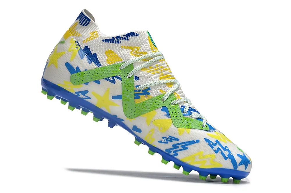 Puma Future Ultimate MG - White/Electric Green/Blue Burst